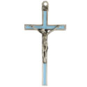 5" Blue enamel crucifix boxed