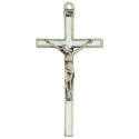 5" white enamel crucifix boxed