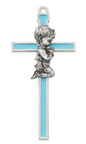 5" Blue childrens wall cross boxed