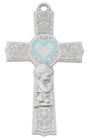 6in. Pewter Baby Boy Cross Boxed
