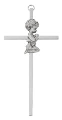 6" Girl praying childrens cross boxed