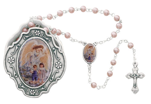 Guardian Angel Box and Pink Rosary