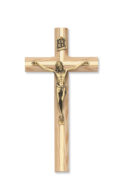 8 in. Oak Crucifix Boxed