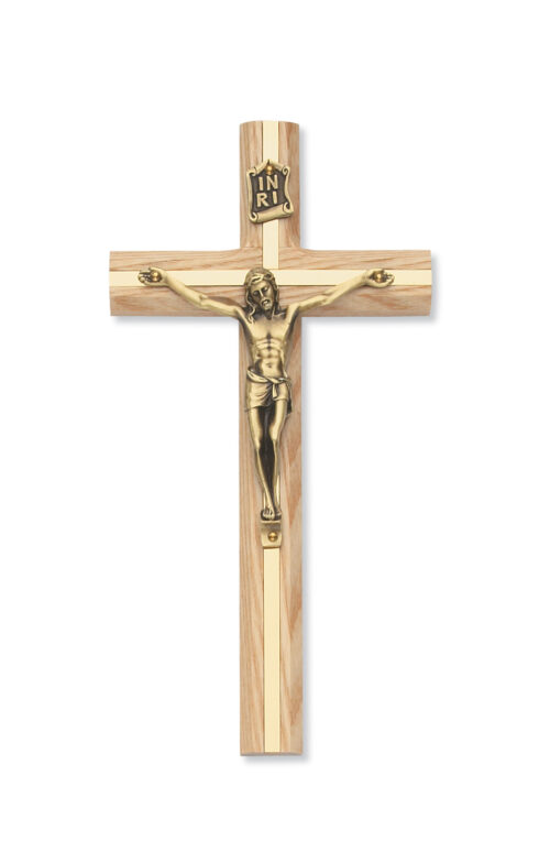 8 in. Oak Crucifix Boxed
