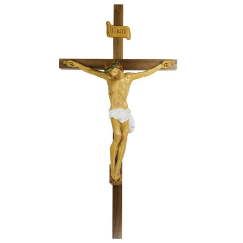 12 in. Walnut Stain Crucifix Boxed