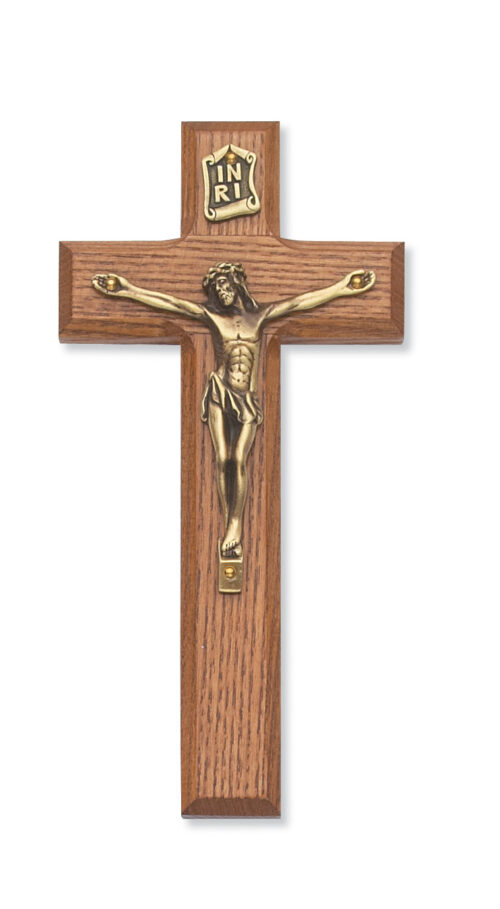 7 in. Walnut Stain Crucifix Boxed