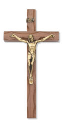10 in. Walnut Stain Crucifix Boxed