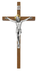 10 in. Walnut Stain Crucifix Boxed