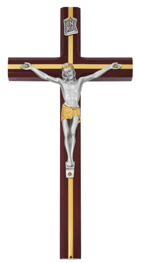 10 in. Cherry Crucifix Boxed