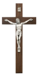 10 in. Walnut Stain Crucifix Boxed