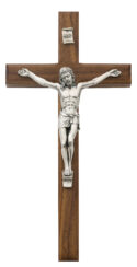 10 in. Walnut Inlay Crucifix Boxed