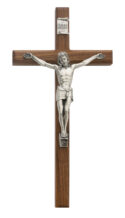 12 in. Walnut Crucifix Boxed