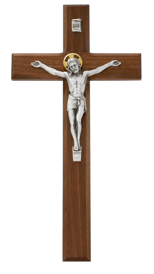 12 in. Walnut Crucifix Boxed
