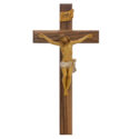 13 in. Walnut Crucifix Boxed