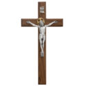 13 in. Walnut Crucifix Boxed
