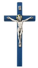 10in Navy Blue Crucifix Silver Ox Corpus