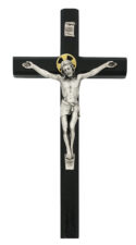 10in Black Painted Crucifix Boxed