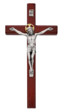10in Cherry Stained Crucifix Boxed