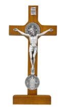 8" Walnut Standing Crucifix boxed