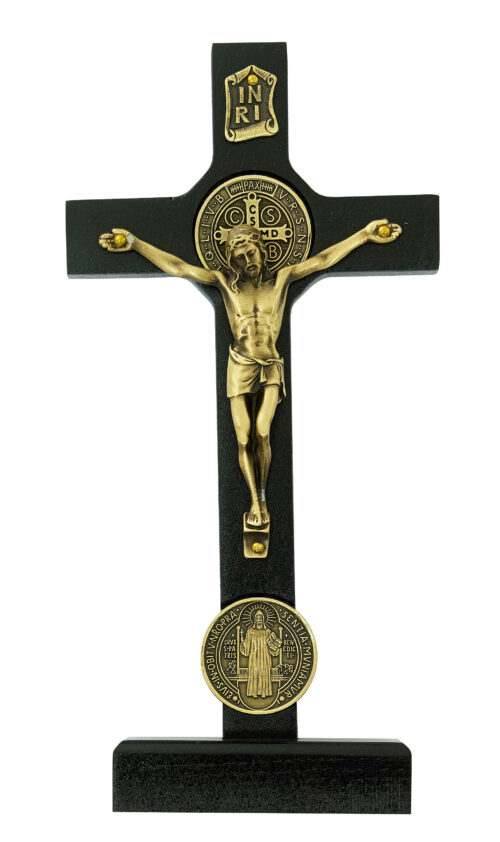 8" Walnut Standing Crucifix