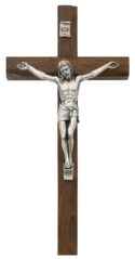 10 in. Walnut Crucifix Boxed