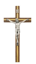10 in. Walnut Stain Crucifix Boxed