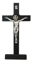 8 in. Black Standing Crucifix Boxed