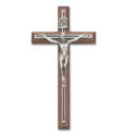 8 in. Walnut Crucifix Boxed