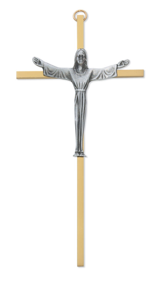 7 in. Brass Crucifix Boxed