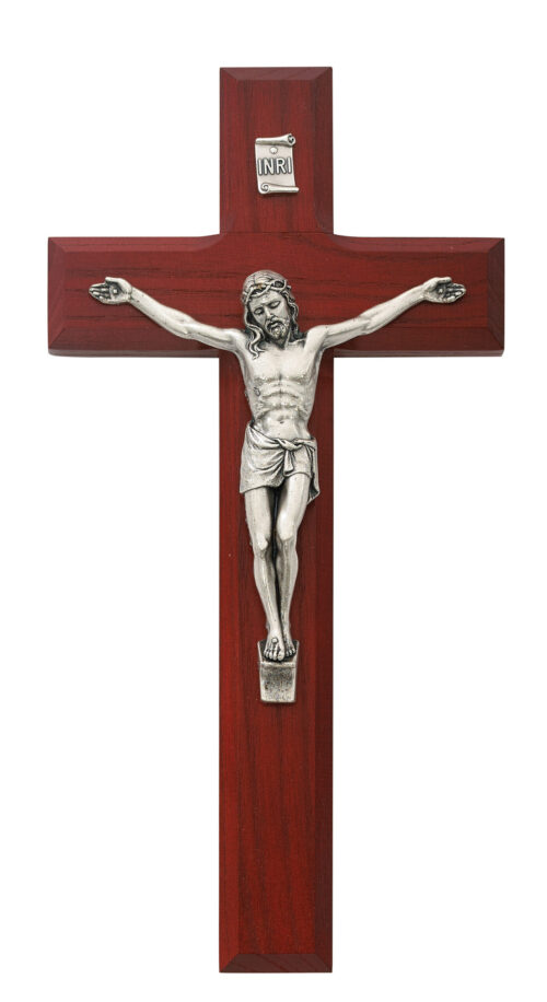 8 in. Cherry Crucifix Boxed