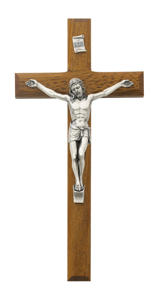 8 in.  Walnut Crucifix Boxed