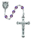 Light Lavender Glass June Rosary Boxed