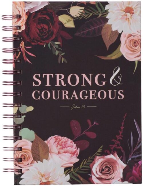 9781642729351 Journal w/Scripture Strong And Courageous Joshua 1:9 Bible Verse Rose Floral 192