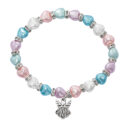 5.5" MULT PEARL HEART BABY BRACELET AND HANG BAG