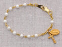 5 1/2in Gold Pearl like Baby Bracelet