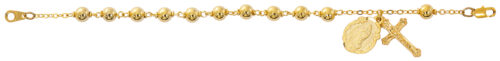 7.5 in Gold plate Rosary Bracelet boxed