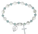 Howolite Rosary Stretch Bracelet Boxed
