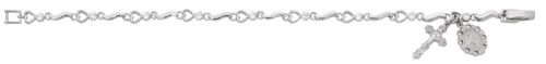 7.5in Cubic Zirconia and Hearts Bracelet Boxed