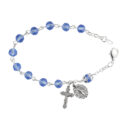 light Blue Rosary Bracelet boxed