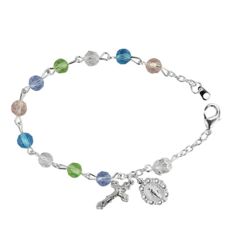 Multi Color  Rosary Bracelet boxed