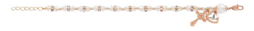 Holy Spirit Rose Gold with Crystal Beads with Adjustable Links