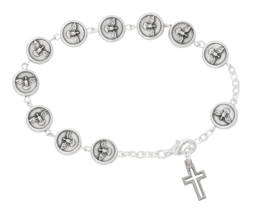 METAL HOLY SPIRIT ROSARY BRACELET DELUXE BOX
