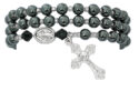 Hematite Twistable Rosary Bracelet Carded