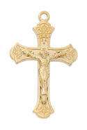 Gold over Sterling Silver Two-tone Crucifix