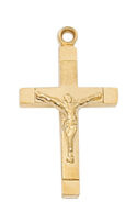 Gold over Sterling Crucifix Pendant