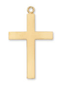 Gold over Sterling Lourdes Prayer Cross Pendant