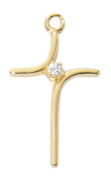 Gold over Sterling Silver Cross Boxed
