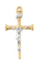 Gold over Sterling Silver Nail Cross Boxed