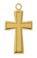 Gold over Sterling large Flare cross boxed