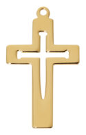 Gold over Sterling Cut off Nail Cross